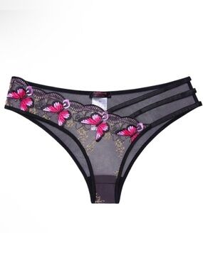 🦋 BNWT! Mesh Strappy Butterfly Embroidered Panties - Size Medium